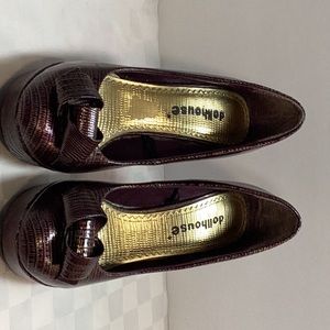 Dollhouse size6.5, merlot & brown, snake skin pattern, 4” heels
